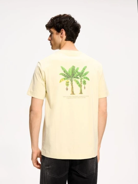 Zdjęcie produktu Reserved - T-shirt regular z nadrukiem - limonkowy