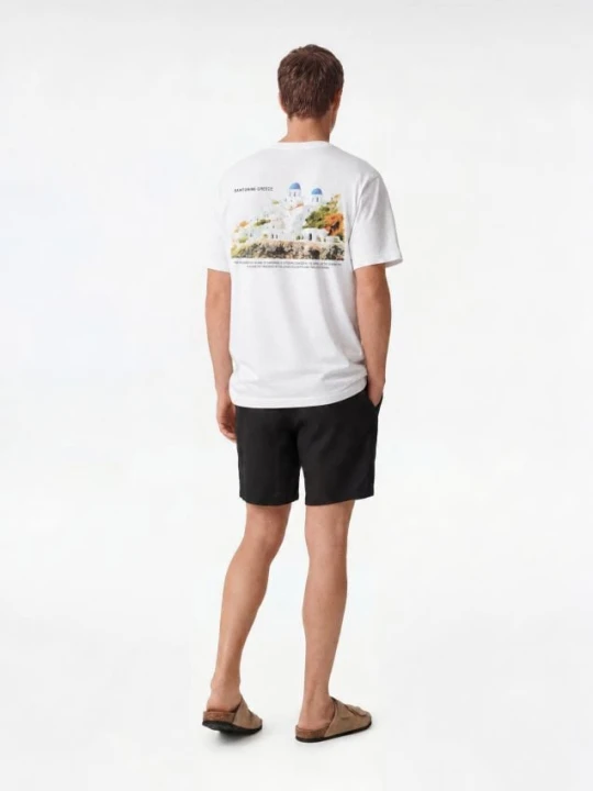 Zdjęcie produktu Reserved - T-shirt regular z nadrukiem na plecach - biały