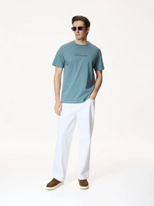 Zdjęcie produktu Reserved - T-shirt regular z nadrukiem - zielony