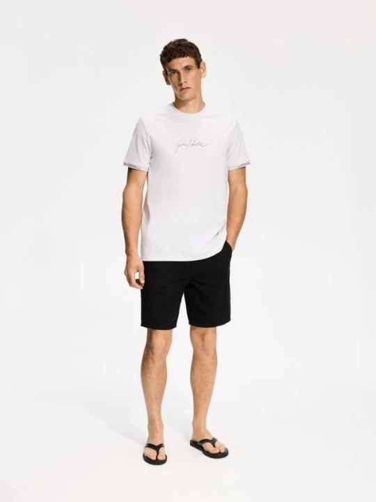 Zdjęcie produktu Reserved - T-shirt regular z wiskozą - jasnoszary