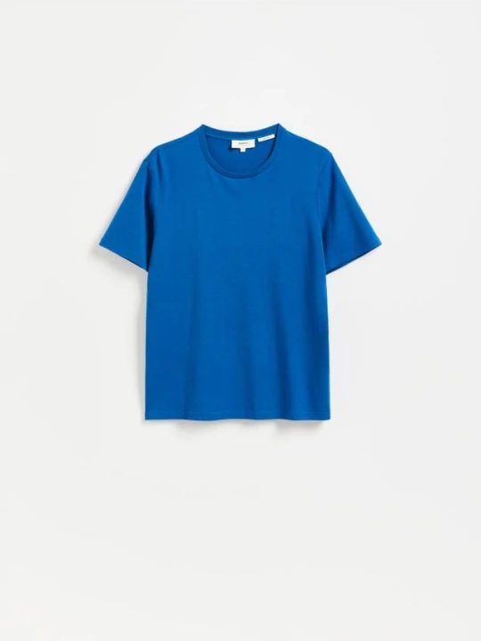 Zdjęcie produktu Reserved - T-shirt regular z włóknem bambusowym - niebieski