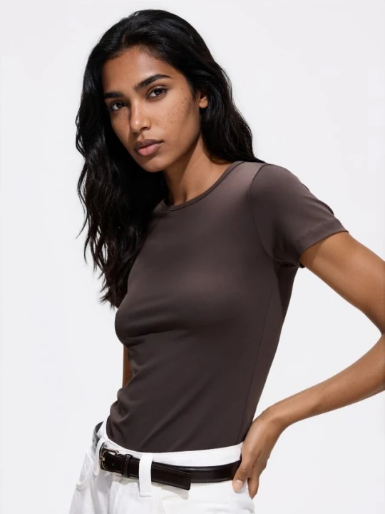 Zdjęcie produktu Reserved - T-shirt slim fit - brązowy