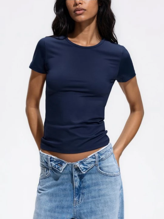 Zdjęcie produktu Reserved - T-shirt slim fit - granatowy