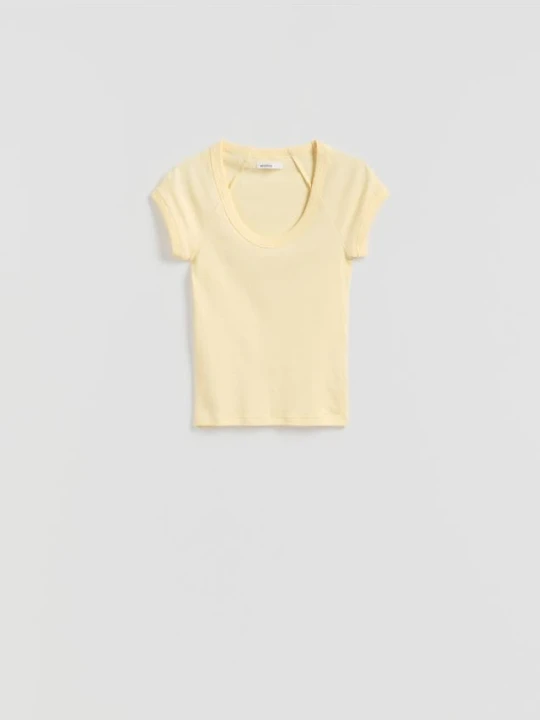 Zdjęcie produktu Reserved - T-shirt slim fit - jasnożółty