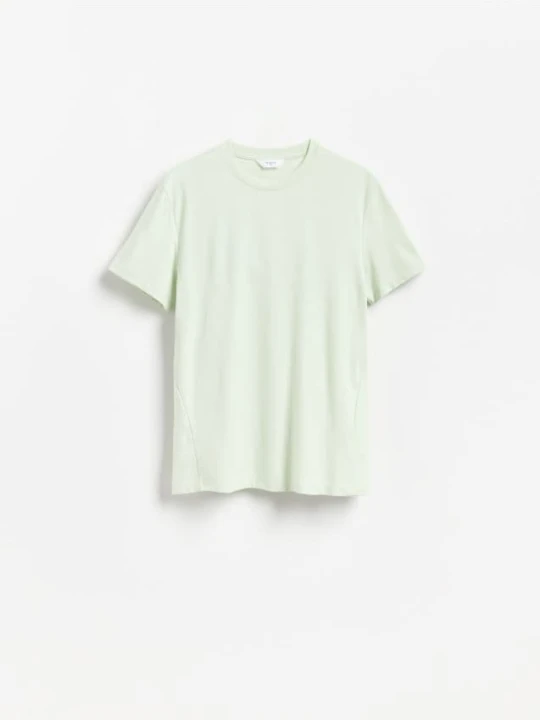 Zdjęcie produktu Reserved - T-shirt slim fit z dodatkiem wiskozy - jasnozielony
