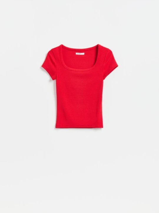 Zdjęcie produktu Reserved - T-shirt slim fit z modalem - czerwony