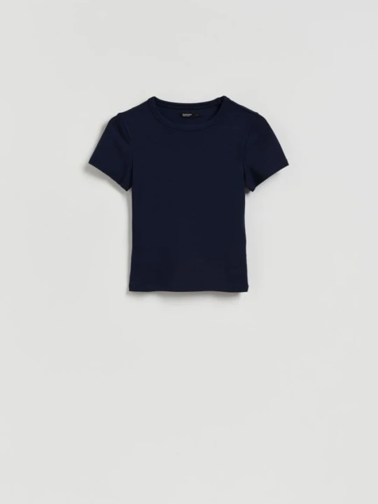 Zdjęcie produktu Reserved - T-shirt slim fit z modalem - granatowy