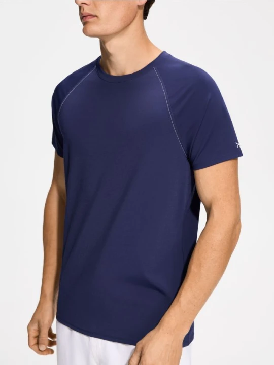 Zdjęcie produktu Reserved - T-shirt slim fit z wiskozą - granatowy
