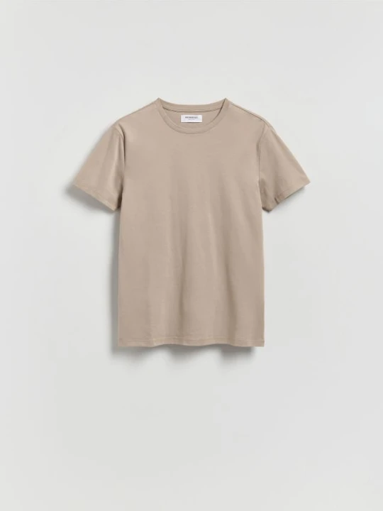 Zdjęcie produktu Reserved - T-shirt slim z bawełny pima - beżowy