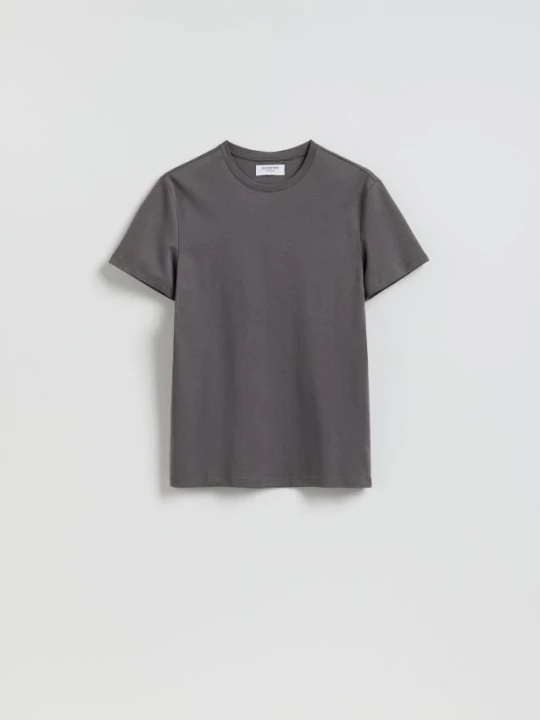 Zdjęcie produktu Reserved - T-shirt slim z bawełny pima - ciemnoszary