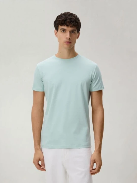 Zdjęcie produktu Reserved - T-shirt slim z bawełny pima - jasnoniebieski