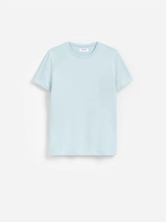 Zdjęcie produktu Reserved - T-shirt slim z bawełny pima - jasnoturkusowy