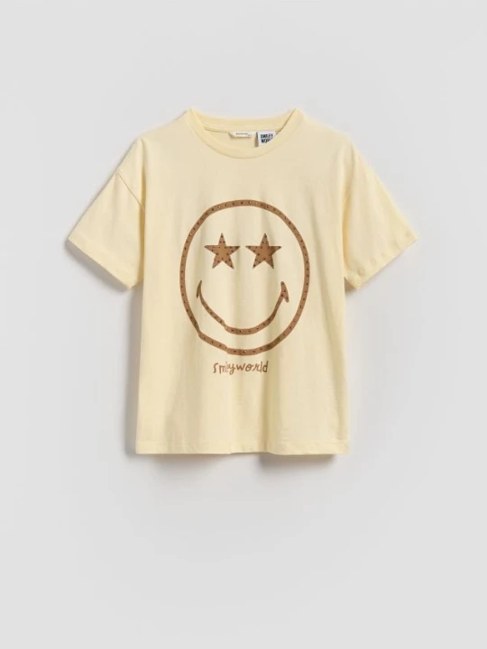 Zdjęcie produktu Reserved - T-shirt SmileyWorld® - beżowy