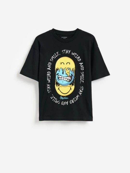 Zdjęcie produktu Reserved - T-shirt SmileyWorld® - czarny