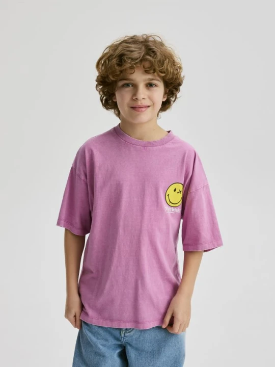 Zdjęcie produktu Reserved - T-shirt SmileyWorld® - fuksja