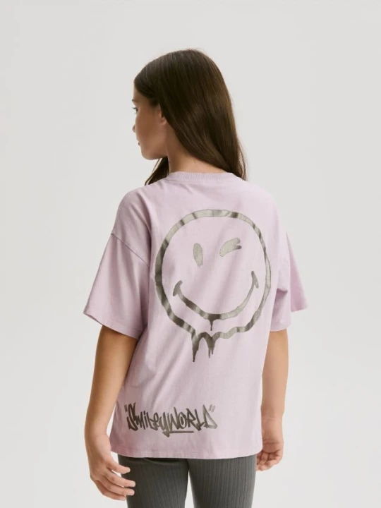 Zdjęcie produktu Reserved - T-shirt SmileyWorld® - lawendowy