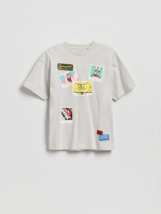Zdjęcie produktu Reserved - T-shirt SpongeBob - beżowy