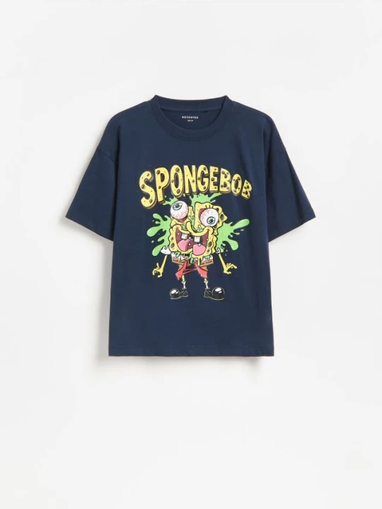 Zdjęcie produktu Reserved - T-shirt SpongeBob - granatowy