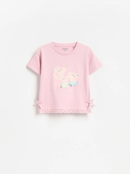 Zdjęcie produktu Reserved - T-shirt Świnka Peppa - brudny róż