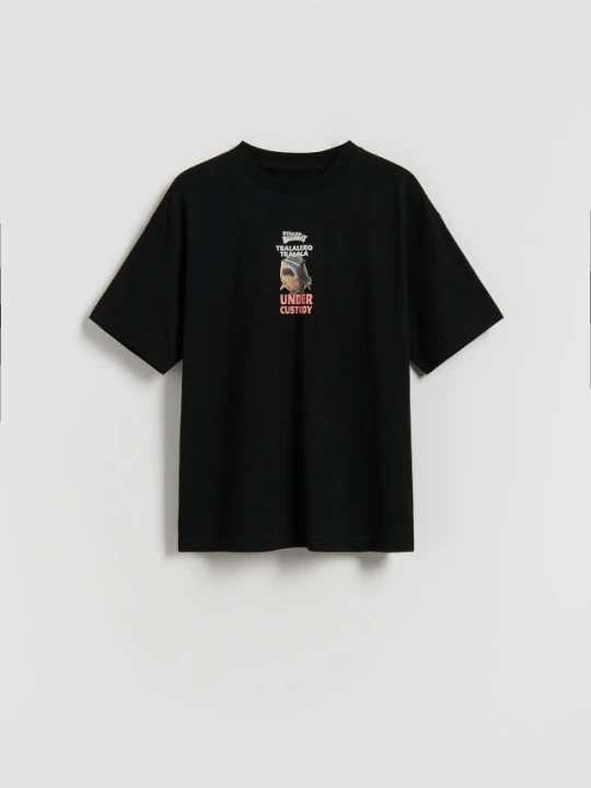 Zdjęcie produktu Reserved - T-shirt Tralalero Tralala - czarny