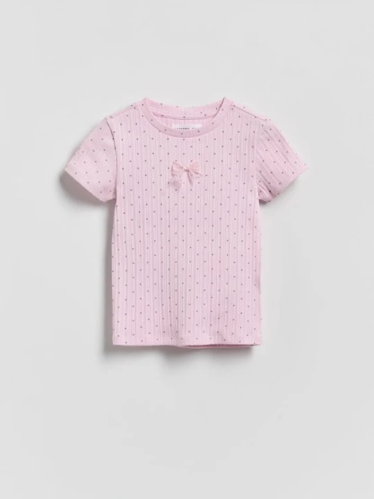 Zdjęcie produktu Reserved - T-shirt w kropki - pastelowy róż