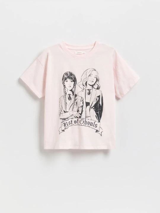 Zdjęcie produktu Reserved - T-shirt Wednesday - pastelowy róż