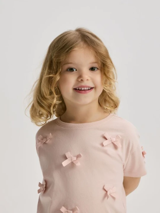 Zdjęcie produktu Reserved - T-shirt z aplikacją - różowy