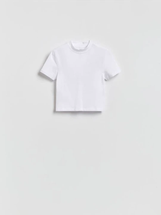 Zdjęcie produktu Reserved - T-shirt z bawełną - biały