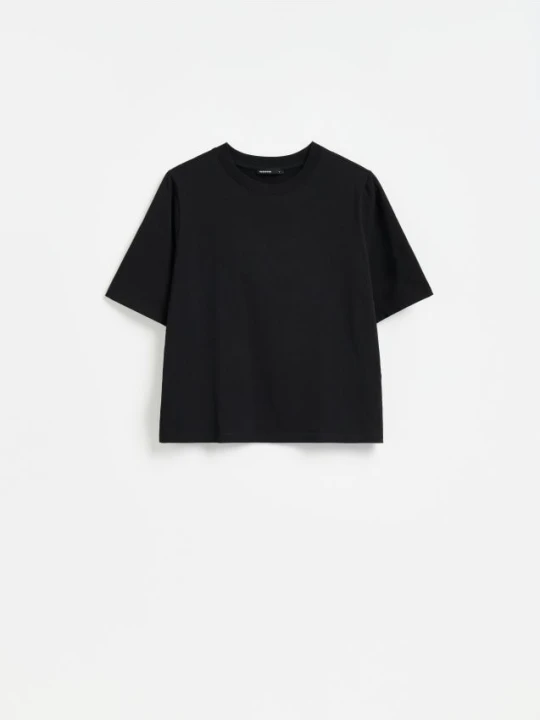 Zdjęcie produktu Reserved - T-shirt z bawełną - czarny