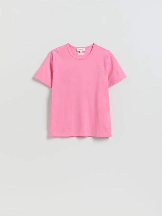 Zdjęcie produktu Reserved - T-shirt z bawełną - intensywny róż