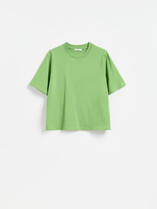 Zdjęcie produktu Reserved - T-shirt z bawełną - zielony