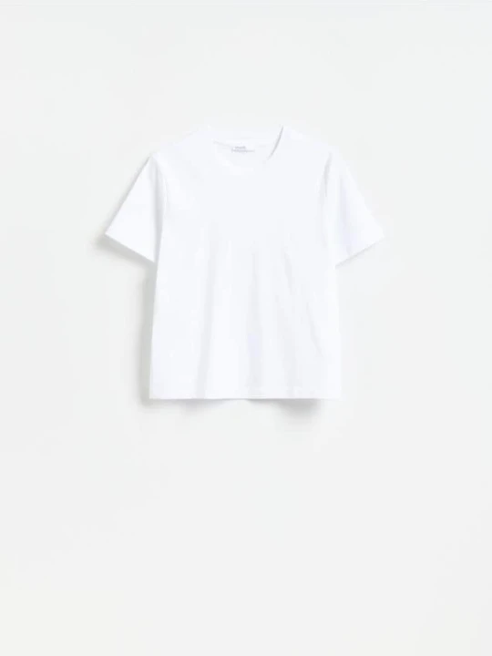 Zdjęcie produktu Reserved - T-shirt z bawełny merceryzowanej - biały