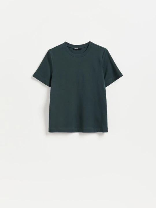 Zdjęcie produktu Reserved - T-shirt z bawełny merceryzowanej - ciemnoszary
