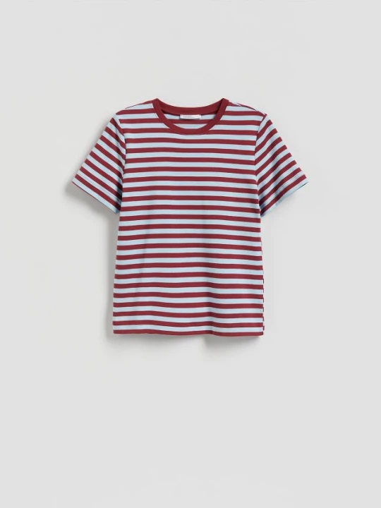 Zdjęcie produktu Reserved - T-shirt z bawełny merceryzowanej - jasnoniebieski