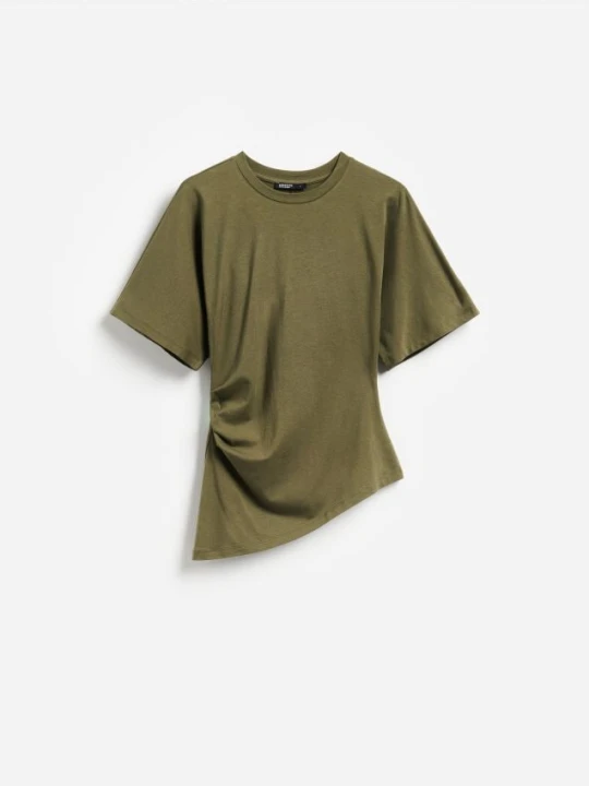Zdjęcie produktu Reserved - T-shirt z dodatkiem modalu - zielony