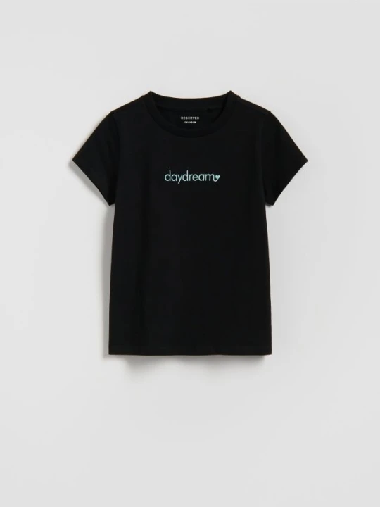 Zdjęcie produktu Reserved - T-shirt z haftem - czarny