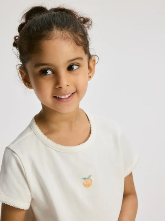 Zdjęcie produktu Reserved - T-shirt z haftem - złamana biel