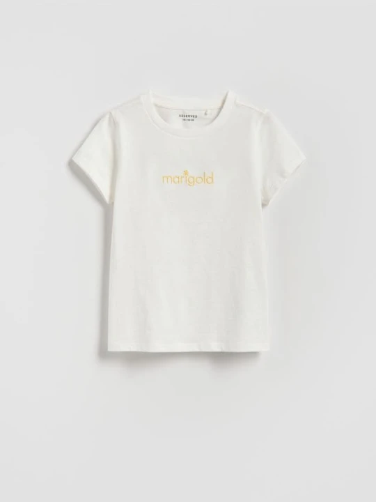 Zdjęcie produktu Reserved - T-shirt z haftem - złamana biel