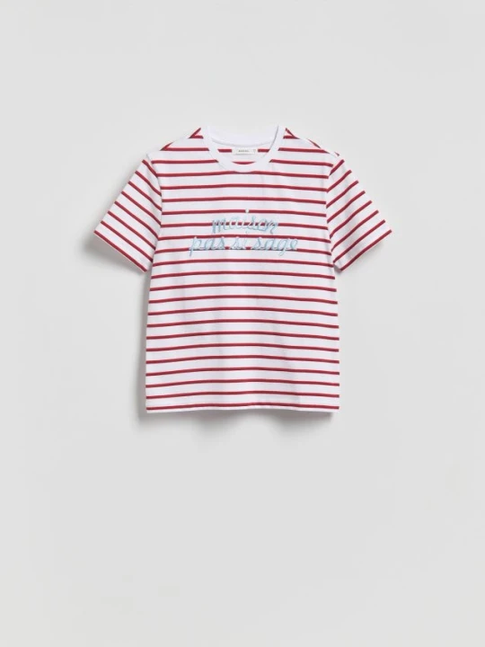 Zdjęcie produktu Reserved - T-shirt z haftowanym napisem - inny