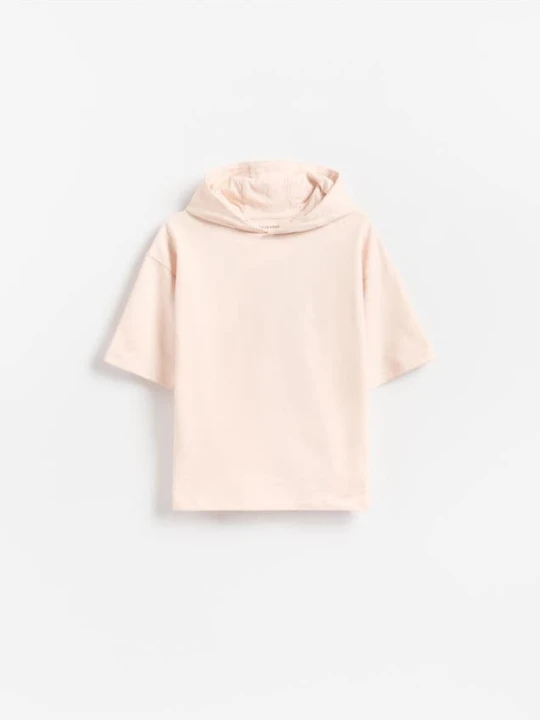 Zdjęcie produktu Reserved - T-shirt z kapturem - beżowy