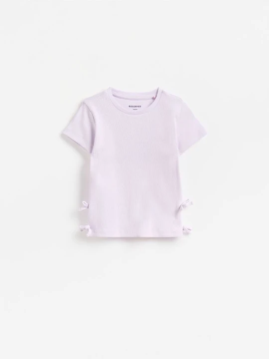 Zdjęcie produktu Reserved - T-shirt z kokardkami - lawendowy