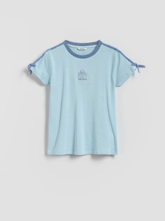 Zdjęcie produktu Reserved - T-shirt z lampasami - niebieski