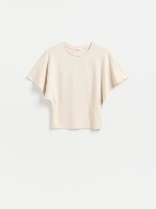 Zdjęcie produktu Reserved - T-shirt z modalem - beżowy
