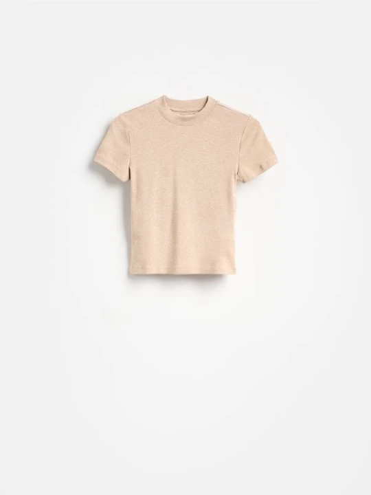 Zdjęcie produktu Reserved - T-shirt z modalem - beżowy
