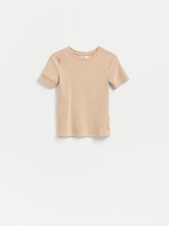 Zdjęcie produktu Reserved - T-shirt z modalem - beżowy