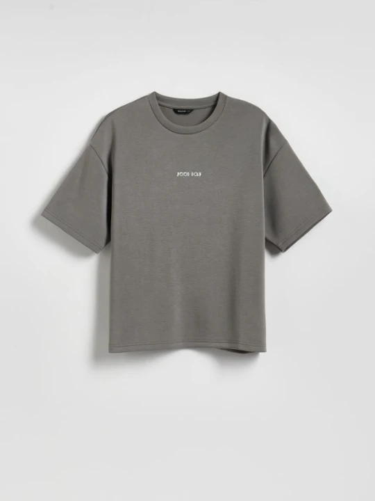 Zdjęcie produktu Reserved - T-shirt z modalem - ciemnoszary