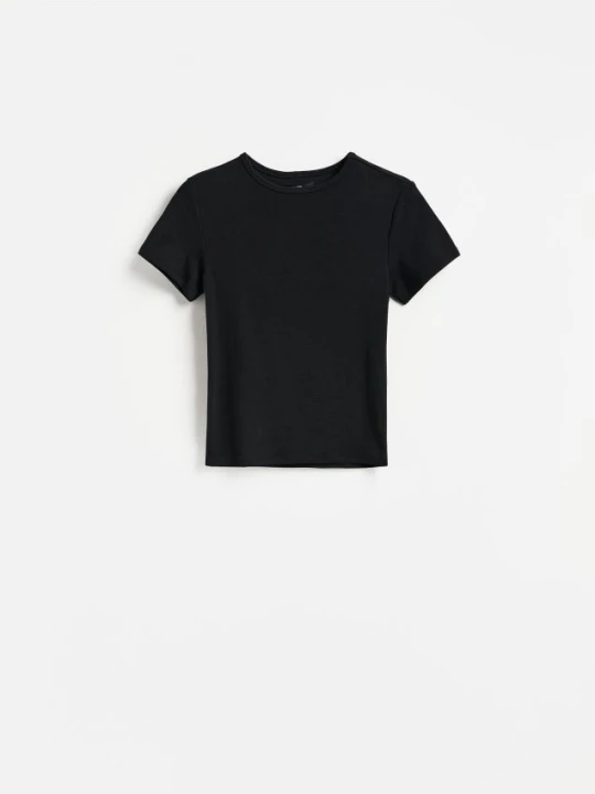 Zdjęcie produktu Reserved - T-shirt z modalem - czarny