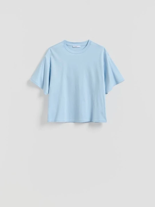 Zdjęcie produktu Reserved - T-shirt z modalem - jasnoniebieski