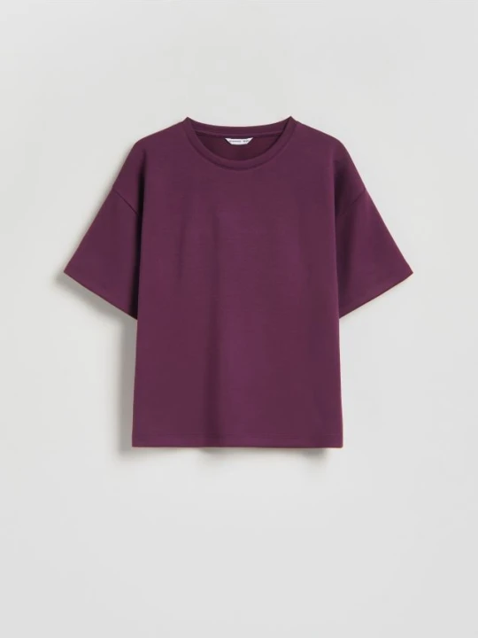 Zdjęcie produktu Reserved - T-shirt z modalem - mahoniowy
