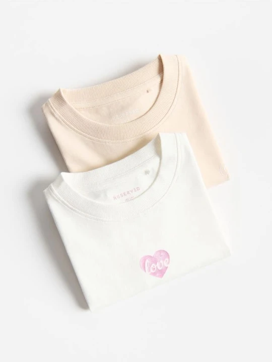 Zdjęcie produktu Reserved - T-shirt z nadrukiem 2 pack - wielobarwny